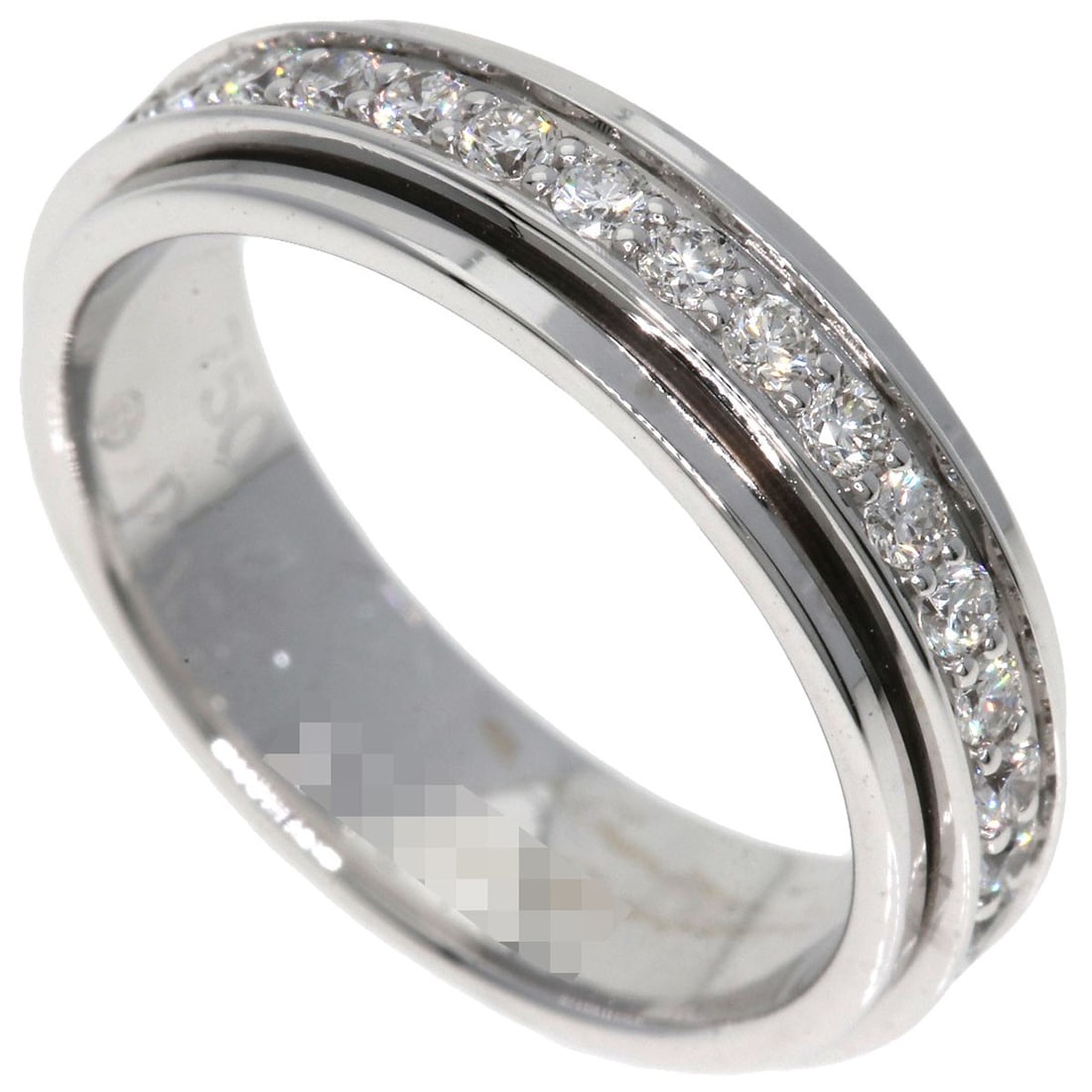 PIAGET K18 White Gold Full Eternity Diamond #48 Ring: PIAGET K18 White Gold Full Eternity Diamond #48 Ring Piaget K18 white gold ring with diamond, size 4.5 (US), made of K18 white gold, originating from Switzerland. Item Specifics: Brand: PIAGET