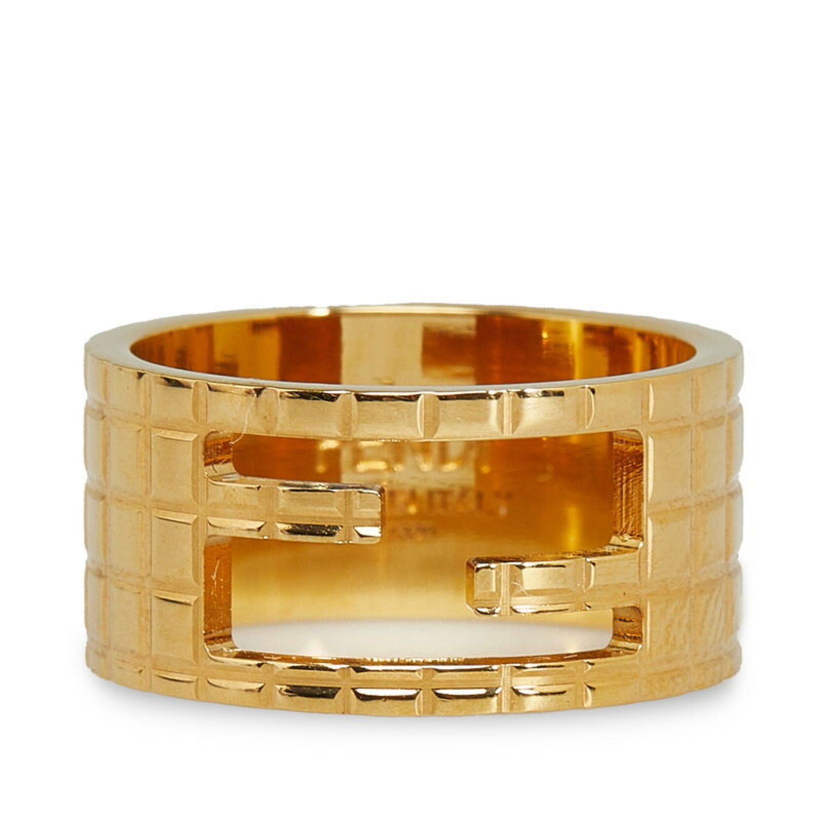 Fendi Ring Band: Fendi Ring Band Fendi band ring in gold, US size 7, in very good used condition with minor traces of usage. Item Specifics: Brand: Fendi Type: Band Ring Gender: Women Color: Gold Us Size: 7 Condition: