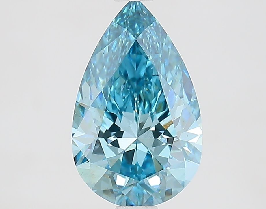 Loose Lab Diamond IGI Pear 1.72ct Fancy Vivid Blue VS2: Loose Lab Diamond IGI Pear 1.72ct Fancy Vivid Blue VS2 This is a 1.72ct Loose Lab Diamond, IGI-certified, with a fancy vivid blue color, VS2 clarity, and dimensions of 10.87L x 6.69W x 4.14H. Item