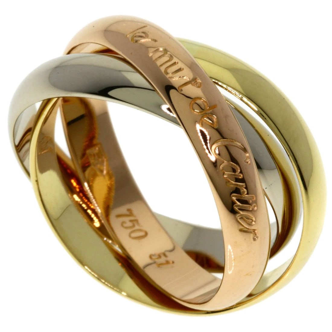CARTIER Trinity Ring #51 K18 Yellow Gold & White Gold (1 of 9)