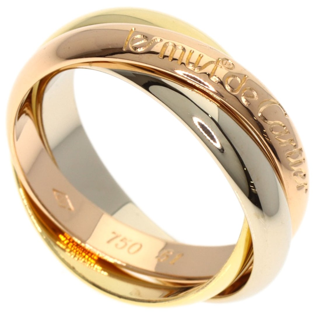 CARTIER Trinity Ring #51 K18 Yellow Gold & 18K Pink Gold (1 of 7)