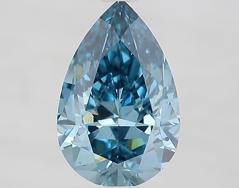Loose Lab Diamond IGI Pear 1.91ct Fancy Vivid Blue VS2: Loose Lab Diamond IGI Pear 1.91ct Fancy Vivid Blue VS2 Loose lab-grown pear diamond weighing 1.91ct in fancy vivid blue color with VS2 clarity, certified by IGI, featuring excellent polish and symmetr