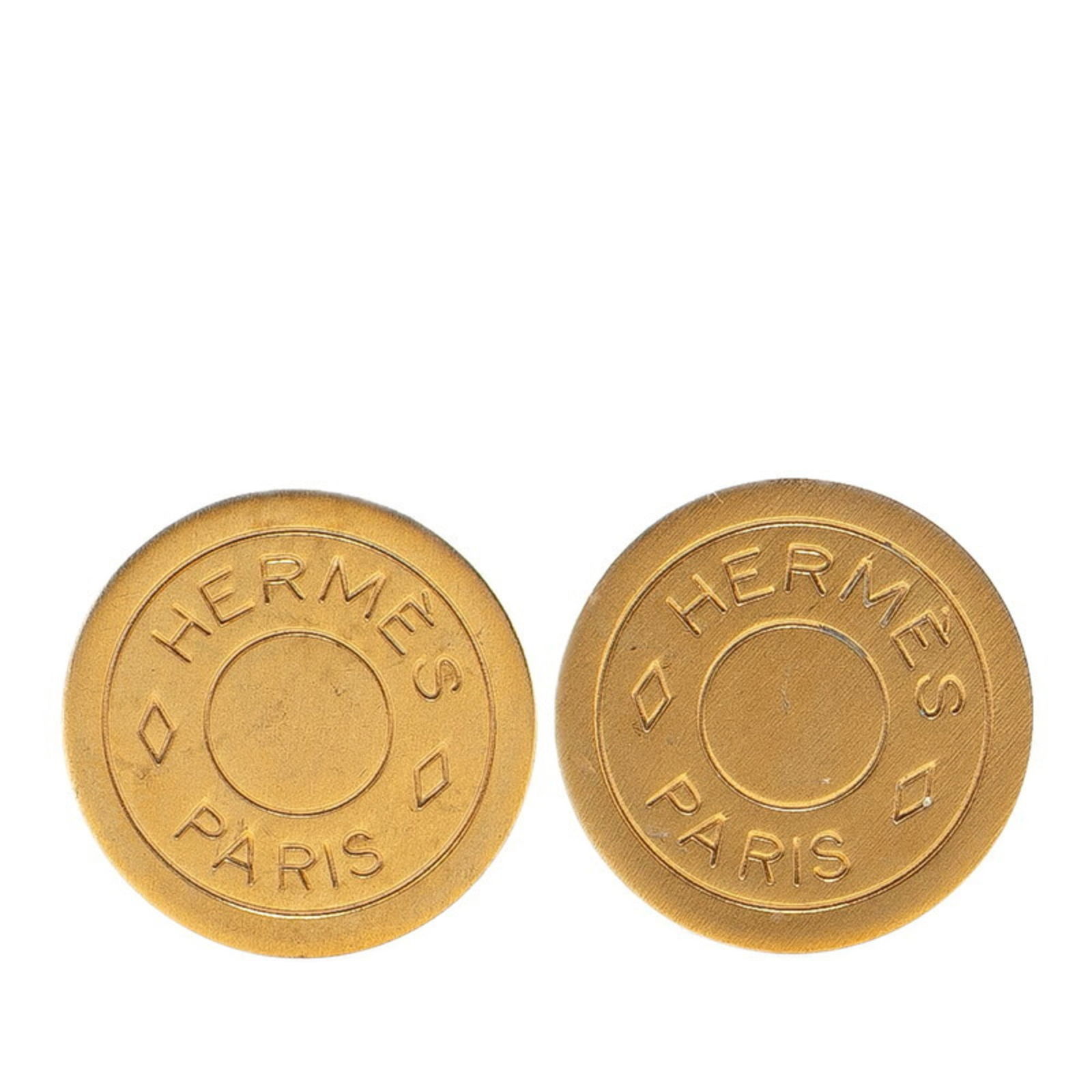 Gold Plating Hermes Clip Earrings: Gold Plating Hermes Clip Earrings Hermes clip earrings made from gold plating, measuring 20.10mm x 20.10mm, in good used condition. Item Specifics: Brand: Hermes Type: Clip Earrings Gender: Women Mate