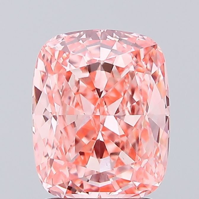 Loose Lab Diamond IGI Cushion Modified 2.04ct Fancy Vivid Pink VS1: Loose Lab Diamond IGI Cushion Modified 2.04ct Fancy Vivid Pink VS1 Loose lab-grown diamond, cushion modified cut, weighing 2.04ct, fancy vivid pink color, and VS1 clarity, certified by IGI.