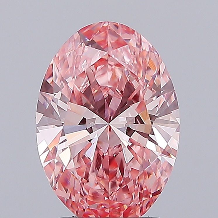 Loose Lab Diamond IGI Oval 3.06ct Fancy Vivid Pink VVS2: Loose Lab Diamond IGI Oval 3.06ct Fancy Vivid Pink VVS2 This loose lab-grown diamond weighs 3.06 carats, is fancy vivid pink in color with a clarity of VVS2, and is certified by IGI. The diamond
