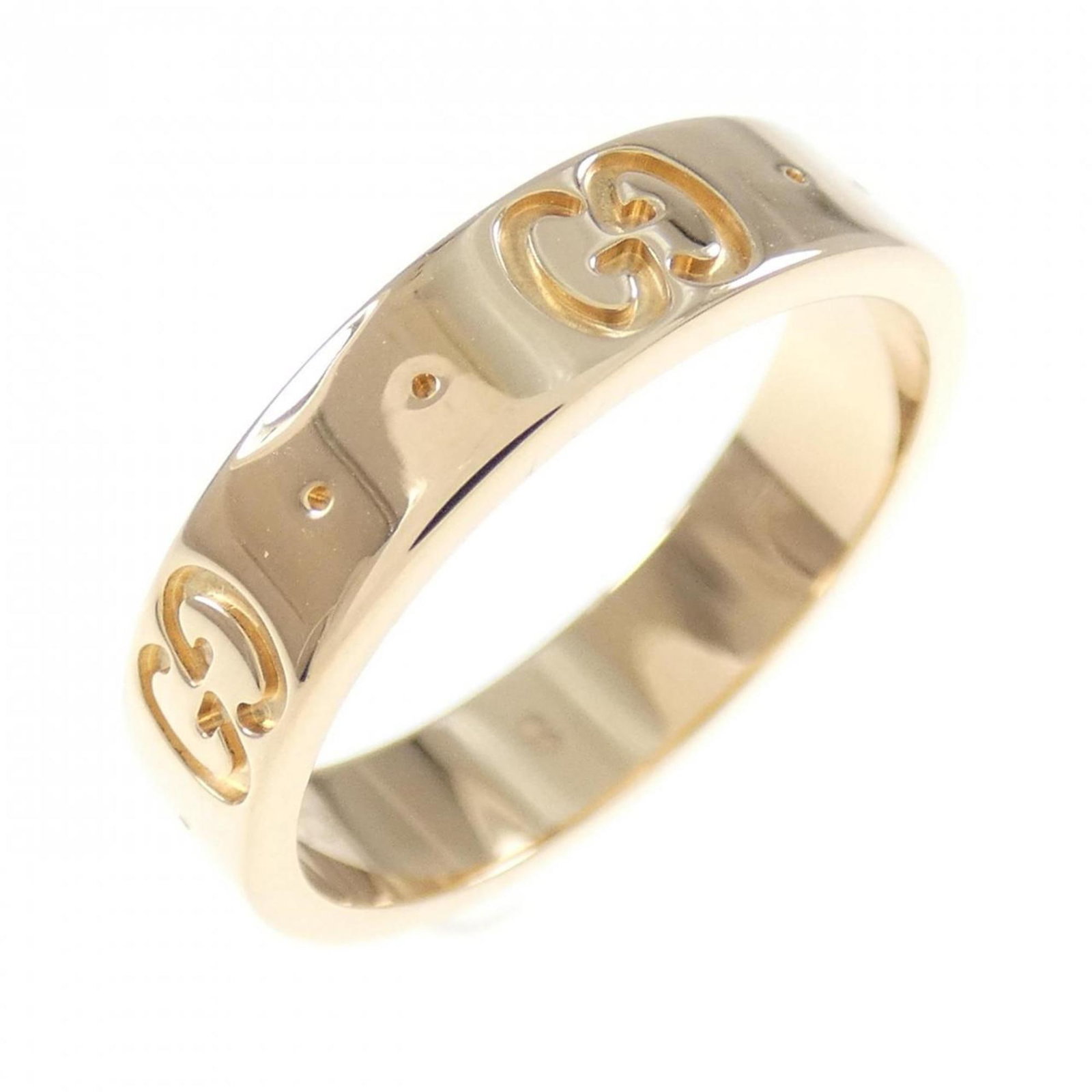 Gucci Pink Gold Band Ring (18K): Gucci Pink Gold Band Ring (18K) This 18K pink gold band ring by Gucci is a women's size 4.5 and is in like new condition with minimal traces of usage. Item Specifics: Brand: Gucci Type: Band Ring Gend