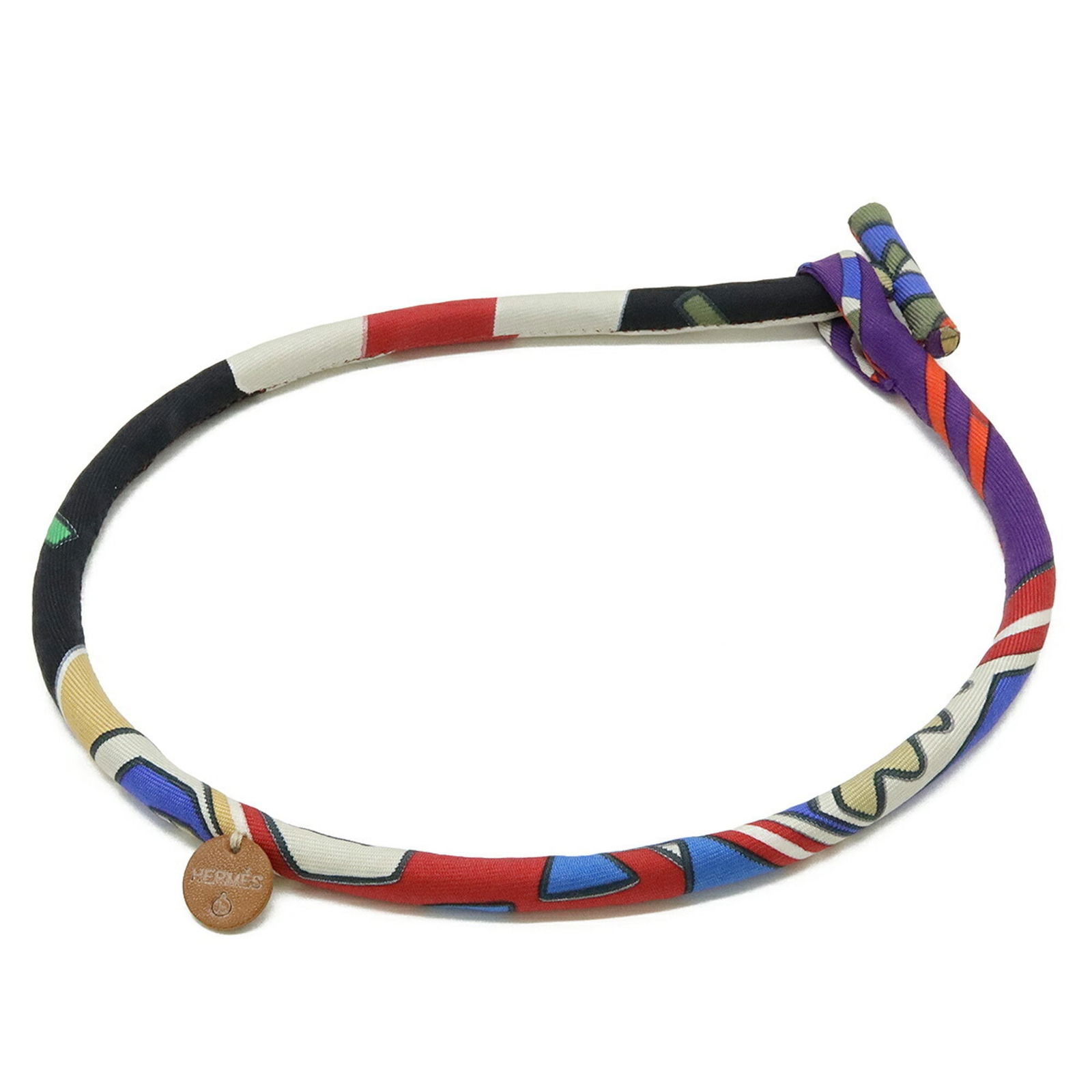 Silk Hermes: Silk Hermes Hermes choker necklace for women, made of multi-colored silk, 42 cm neck circumference, in very good used condition with minor traces of usage. Item Specifics: Brand: Hermes Necklace Type: