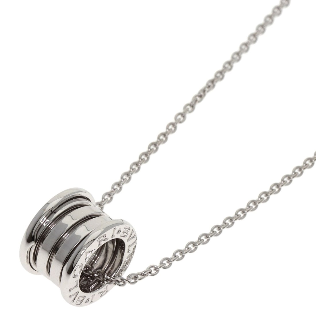 K18 White Gold BVLGARI B.zero1 Necklace: K18 White Gold BVLGARI B.zero1 Necklace K18 White Gold BVLGARI B.zero1 Necklace measuring 15.7 inches, with no stone, made in Italy. Item Specifics: Brand: BVLGARI Style: Necklace Material: K18