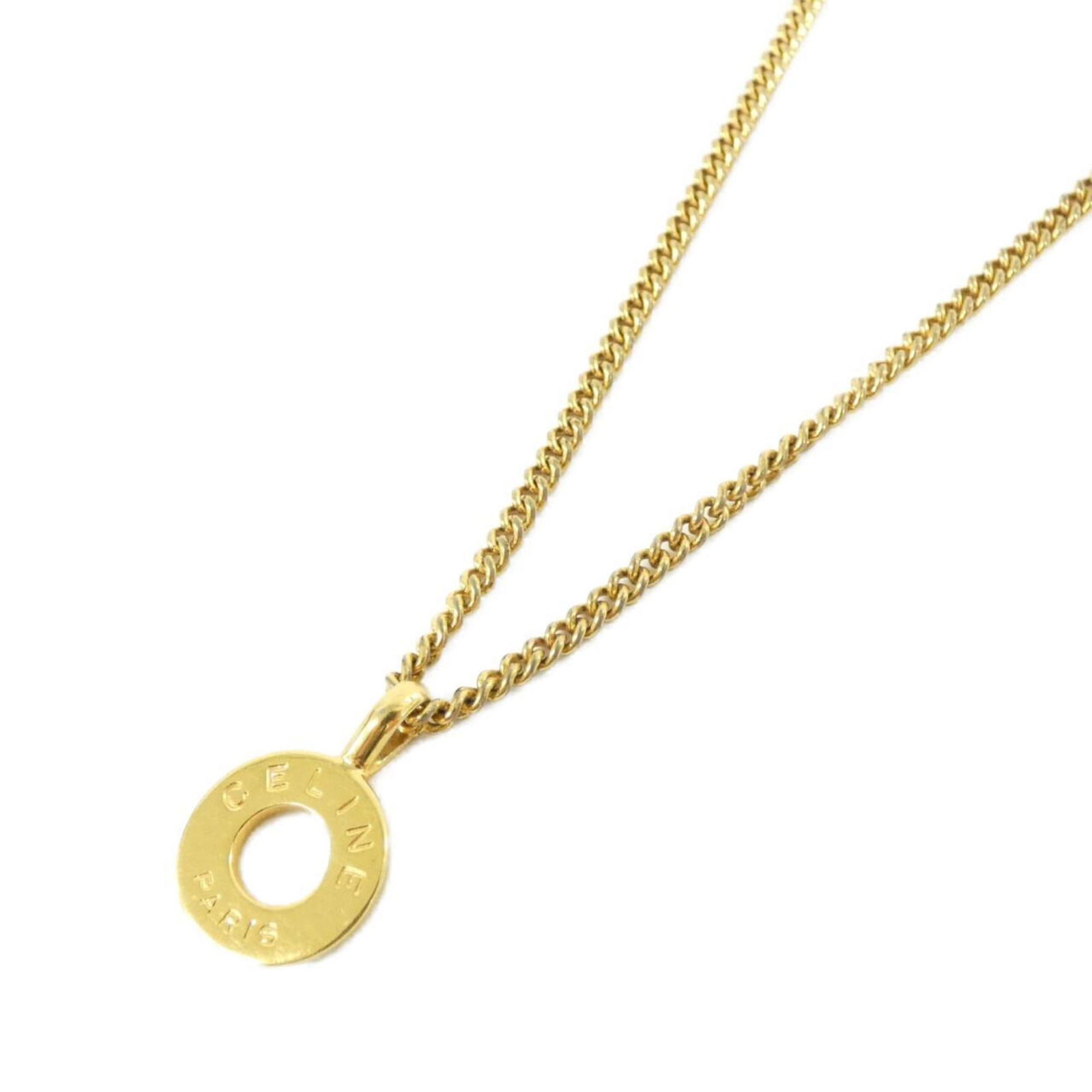 CELINE: CELINE This Celine necklace for women features a gold finish with a neck circumference adjustable between 42 cm to 47 cm (16.53" - 18.5"). It has a pendant size of 22mm x 14mm (0.86" x 0.55") and is c