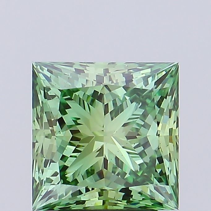 Loose Lab Diamond IGI Princess 3.02ct Fancy Vivid Green VS2: Loose Lab Diamond IGI Princess 3.02ct Fancy Vivid Green VS2 Loose lab-grown diamond, IGI certified, weighing 3.02ct with a princess cut, fancy vivid green color, and VS2 clarity. Measurements are