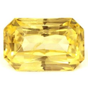 Loose Sapphire Gemstone Emerald 1.42ct Yellow SI: Loose Sapphire Gemstone Emerald 1.42ct Yellow SI Loose Yellow Sapphire Gemstone weighing 1.42ct with a faceted cut and SI clarity, presented in vivid yellow, no certification available. Item Specifics