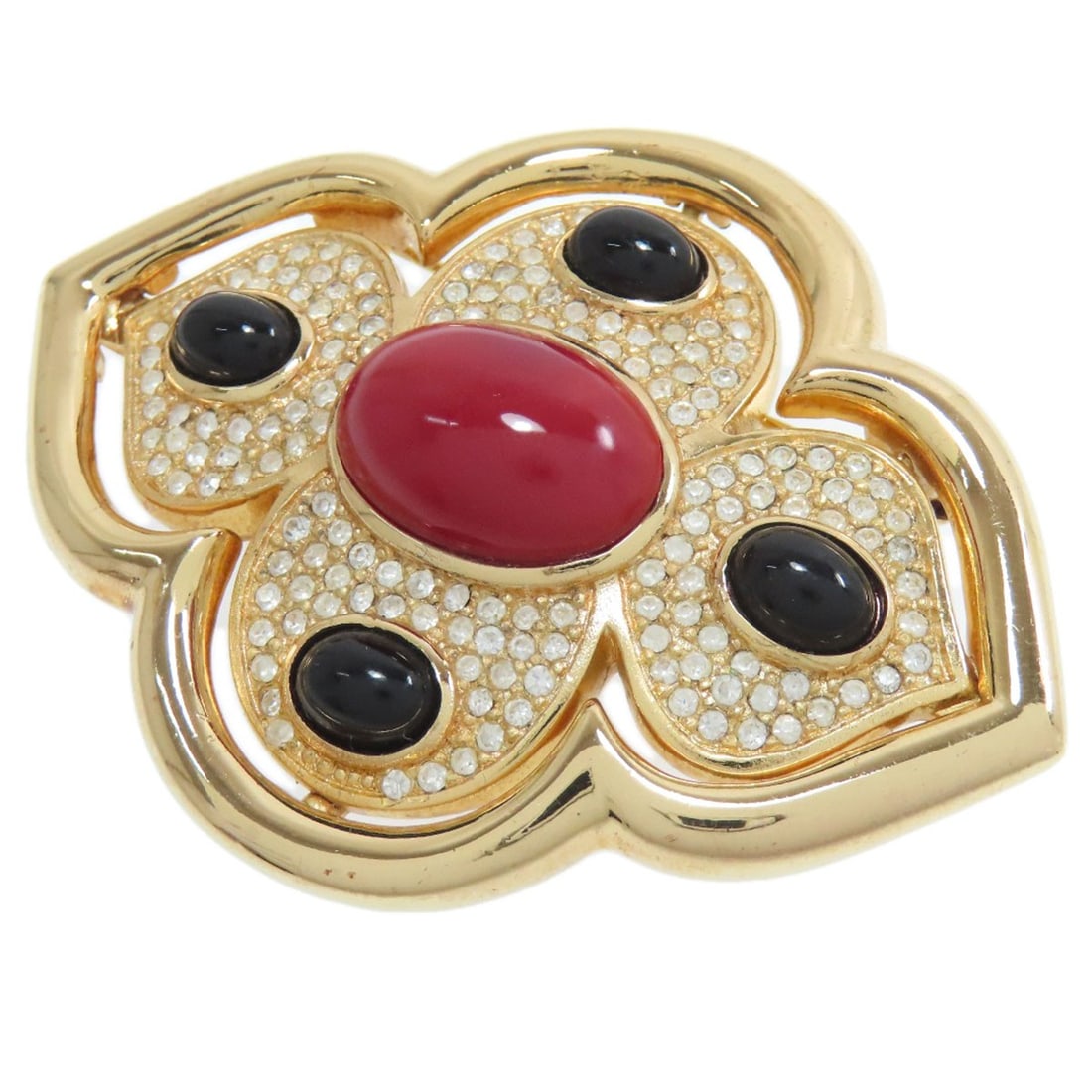 Metal Rhinestone Brooch CHRISTIAN DIOR (1 of 8)