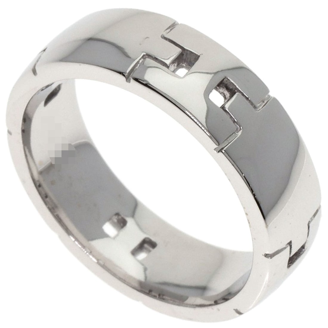 HERMES K18 White Gold Hercules #50 Ring: HERMES K18 White Gold Hercules #50 Ring Hermes K18 white gold ring, size 5.25 US, crafted in France, with no main stone. Item Specifics: Brand: HERMES Style: Ring Material: K18 White Gold Metal: Gold
