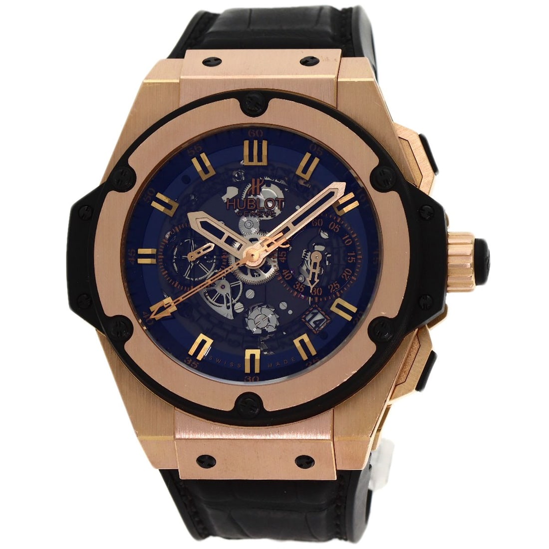 Watches HUBLOT Big Bang Unico King Gold Limited to 500 pieces: Watches HUBLOT Big Bang Unico King Gold Limited to 500 pieces Hublot Big Bang Unico wristwatch made from K18 pink gold, featuring a chronograph display, mechanical automatic movement, and a wrist size