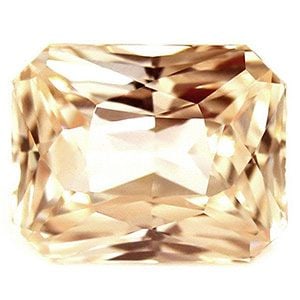 Loose Sapphire Gemstone 1.58ct Pink EC - Emerald: Loose Sapphire Gemstone 1.58ct Pink EC - Emerald Loose Sapphire gemstone weighing 1.58 carats, presented in a faceted cut with pinkish-orange color and EC clarity. It measures 7.09mm x 5.63mm and has