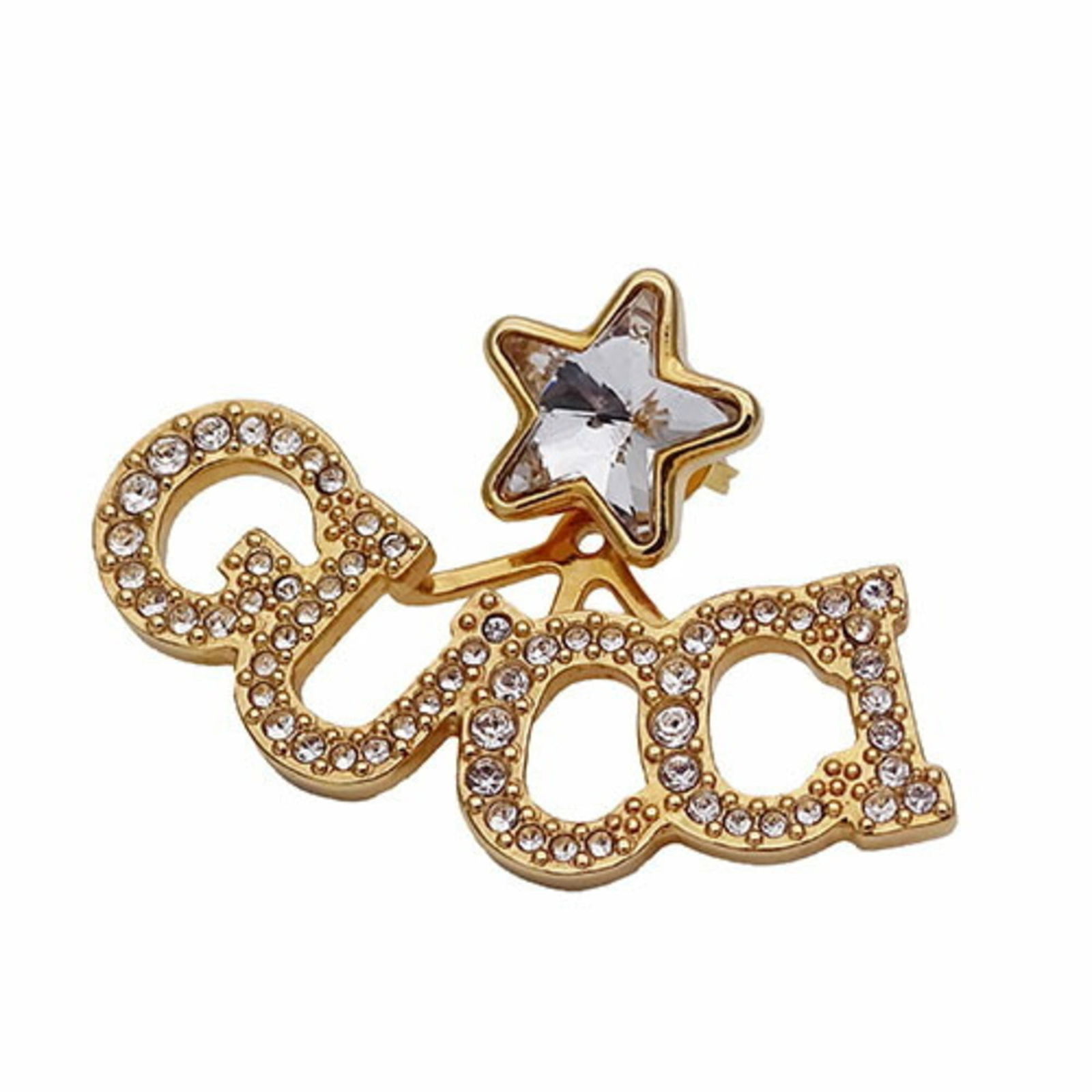 Gucci Earrings Stud: Gucci Earrings Stud Gucci gold stud earrings for women, featuring crystals and rhinestones, measuring 26.30mm x 37.50mm, in used (good) condition with visible traces of wear. Item Specifics: Brand: Gu