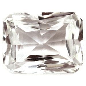 Loose Sapphire Gemstone 1.52ct White EC Emerald: Loose Sapphire Gemstone 1.52ct White EC Emerald Loose white sapphire gemstone weighing 1.52ct, faceted with snow white color and no treatment, with measurements of 7.38L x 5.65W. Item Specifics: