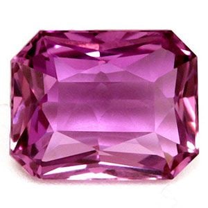 Loose Sapphire Gemstone 1.39ct Pink EC - Emerald: Loose Sapphire Gemstone 1.39ct Pink EC - Emerald Loose Sapphire Gemstone weighing 1.39ct, cut faceted with a purplish-pink color and EC clarity, untreated with dimensions of 7.04L X 5.58W. No certific