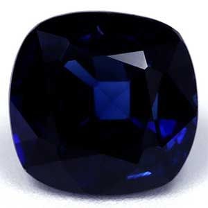 Cushion 1.45ct Blue SI Loose Sapphire Gemstone: Cushion 1.45ct Blue SI Loose Sapphire Gemstone A 1.45ct blue SI cushion-cut sapphire gemstone, treated and exhibiting an intense blue color, with measurements of 6.35mm x 6.17mm. It comes with no