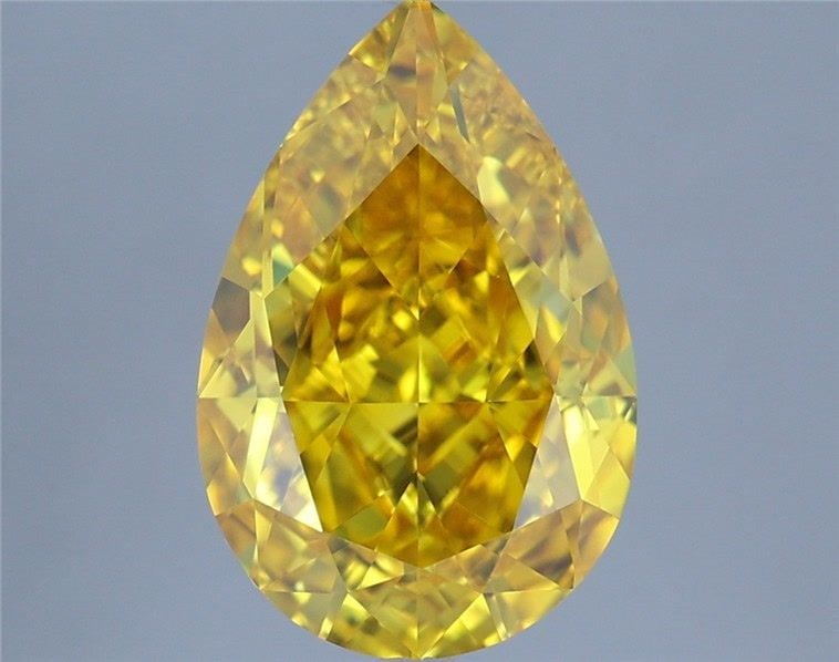 Loose Lab Diamond IGI Pear 2.05ct Fancy Vivid Yellow VVS1: Loose Lab Diamond IGI Pear 2.05ct Fancy Vivid Yellow VVS1 Loose lab-grown diamond, IGI certified, pear cut, 2.05ct, color Fancy Vivid Yellow, clarity VVS1, measurements 9.87L X 6.48W X 4.26H,