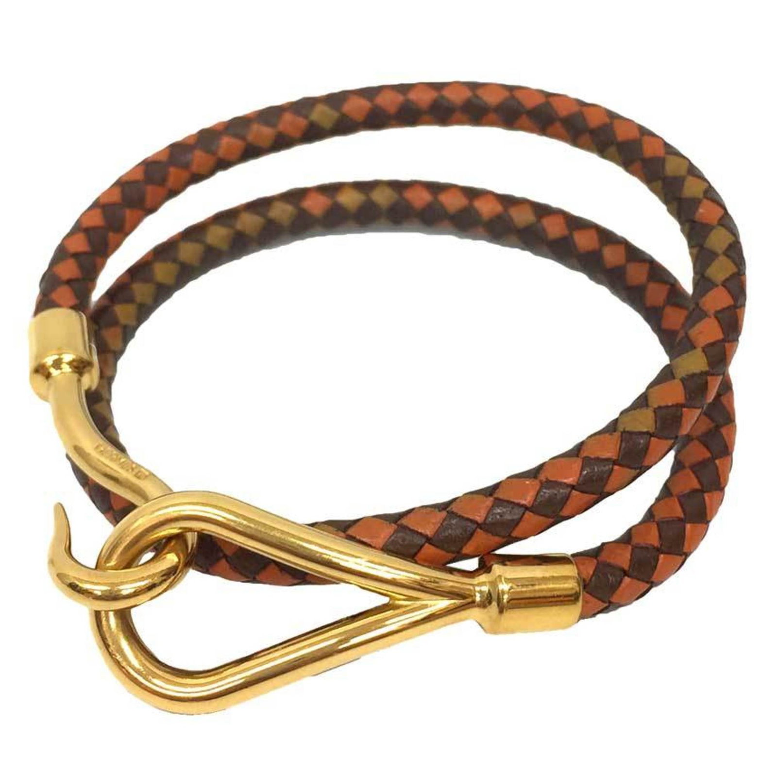 Hermes Brass Charm Bracelet with Leather (1 of 3)