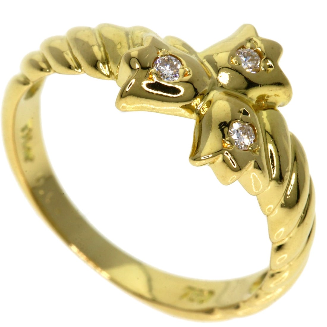 K18 Yellow Gold Dior Diamond Ring: K18 Yellow Gold Dior Diamond Ring Dior ring made from K18 yellow gold, size 4.5 (US), featuring a main diamond stone, and originating from France. Item Specifics: Brand: Dior Style: Ring Material: