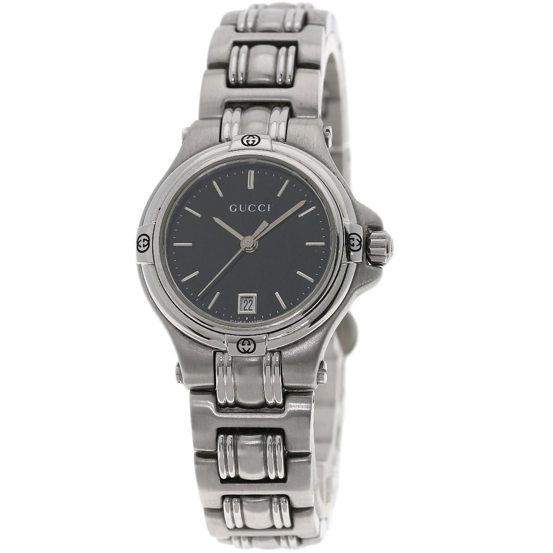 Steel GUCCI Round face Watches 9040L Stainless Steel/ Stainless: Steel GUCCI Round face Watches 9040L Stainless Steel/ Stainless GUCCI round face wristwatch made of stainless steel with an analog display, featuring a quartz movement and suitable for a wrist size