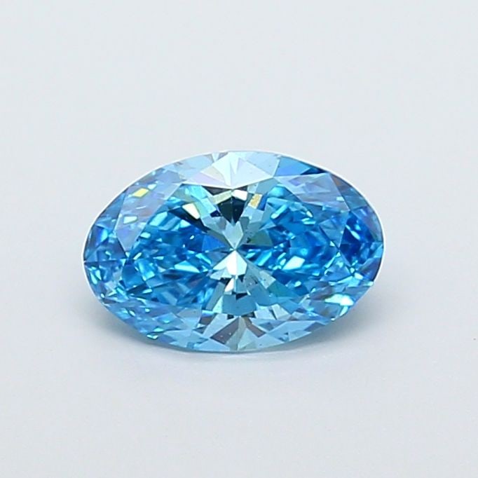 Loose Lab Diamond Oval 1.5ct Fancy Vivid Blue VS1: Loose Lab Diamond Oval 1.5ct Fancy Vivid Blue VS1 Loose lab-grown diamond weighing 1.5ct, oval cut, fancy vivid blue color, and VS1 clarity; measurements of 9.56L x 6.34W x 3.96H, with no