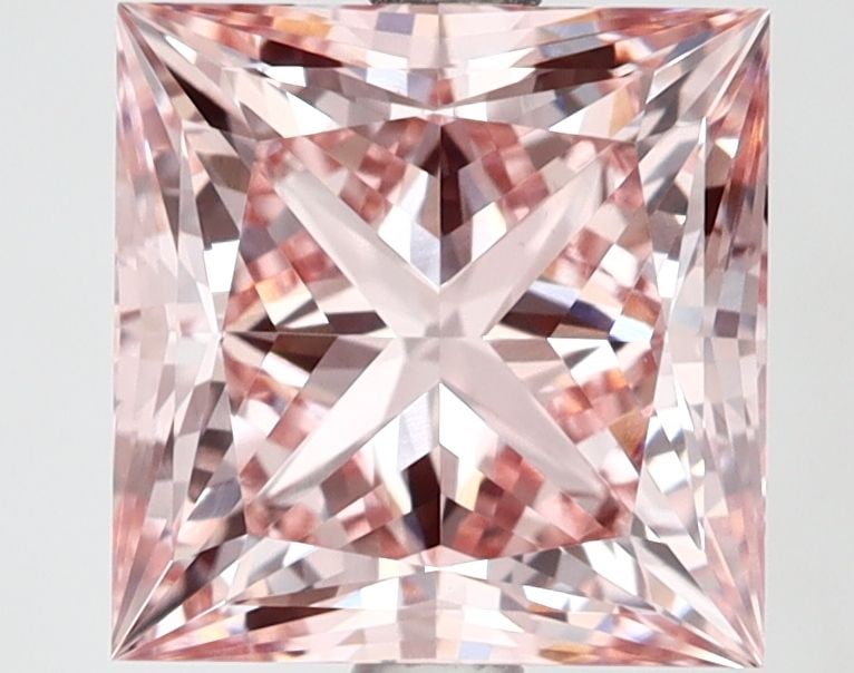 Loose Lab Diamond IGI Princess 3.11ct Fancy Intense Pink VVS2: Loose Lab Diamond IGI Princess 3.11ct Fancy Intense Pink VVS2 Loose Lab Diamond, IGI certified, princess cut, 3.11ct, color Fancy Intense Pink, clarity VVS2, with good polish and symmetry; dimensions