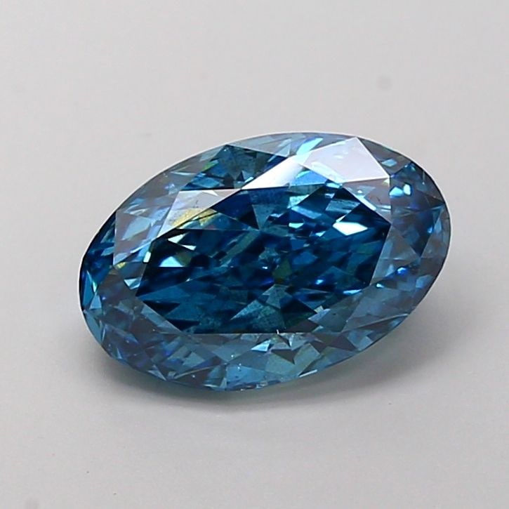 Loose Lab Diamond 2.5ct Fancy Vivid Blue SI1 - Oval: Loose Lab Diamond 2.5ct Fancy Vivid Blue SI1 - Oval Loose Lab Diamond of 2.5ct in Fancy Vivid Blue color with SI1 clarity, featuring good polish and symmetry, currently uncertified. Item Specifics: