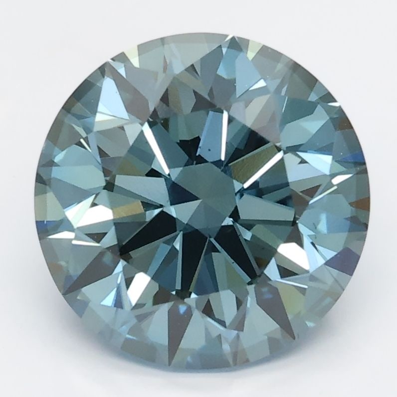 Loose Lab Diamond Round 3.11ct Blue VS1: Loose Lab Diamond Round 3.11ct Blue VS1 Loose lab-grown diamond weighing 3.11ct, in blue color with clarity VS1, no certification; measurements are 9.31L x 9.31W x 5.79H. Item Specifics: Source: