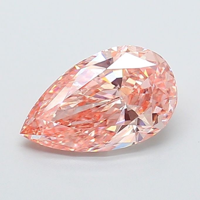 Loose Lab Diamond Pear 3.03ct Fancy Vivid Pink SI1: Loose Lab Diamond Pear 3.03ct Fancy Vivid Pink SI1 This loose lab-grown diamond is a pear shape, weighing 3.03 carats with a fancy vivid pink color and SI1 clarity. It has VG polish and symmetry,