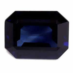 Loose Sapphire Gemstone 1.81ct Blue SI - Emerald: Loose Sapphire Gemstone 1.81ct Blue SI - Emerald Loose sapphire gemstone weighing 1.81 ct, faceted, in deep blue color, treated with heat, measurements of 8.09L x 6.05W. Item Specifics: Type: