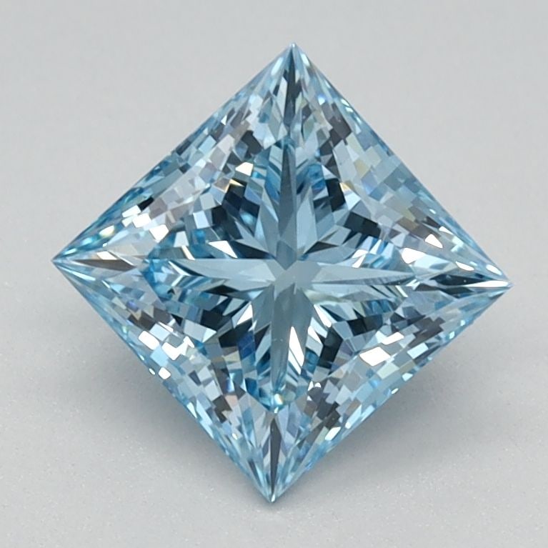 Loose Lab Diamond 1.64ct Fancy Vivid Blue VS1 - IGI Princess: Loose Lab Diamond 1.64ct Fancy Vivid Blue VS1 - IGI Princess Loose lab-grown diamond weighing 1.64ct, Fancy Vivid Blue color, VS1 clarity, certified by IGI, boasting excellent polish and symmetry. Ite