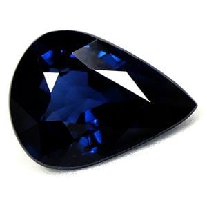 Loose Sapphire Gemstone Pear 1.12ct Blue SI: Loose Sapphire Gemstone Pear 1.12ct Blue SI Loose 1.12ct blue sapphire gemstone, faceted, SI clarity, heated treatment, featuring a deep blue shade and measuring 7.85mm x 5.85mm; no certification