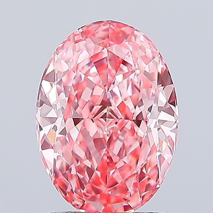 Loose Lab Diamond 2.27ct Fancy Vivid Pink VS1 - IGI Oval: Loose Lab Diamond 2.27ct Fancy Vivid Pink VS1 - IGI Oval This Loose Lab Diamond weighs 2.27 carats, features a fancy vivid pink color and VS1 clarity, certified by IGI; it has excellent polish and