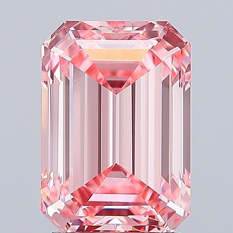 Loose Lab Diamond 3.04ct Fancy Vivid Pink VS1 - IGI Emerald: Loose Lab Diamond 3.04ct Fancy Vivid Pink VS1 - IGI Emerald This loose 3.04ct fancy vivid pink lab diamond has VS1 clarity with excellent polish and symmetry, measuring 9.71L X 6.76W X 4.72H, and is