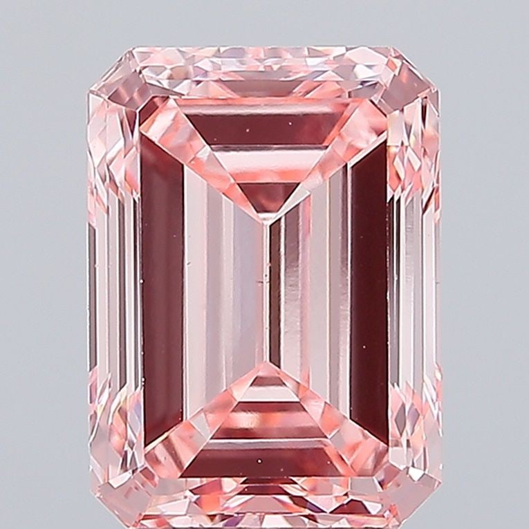 Loose Lab Diamond 4.24ct Fancy Vivid Pink VS1 - IGI Emerald: Loose Lab Diamond 4.24ct Fancy Vivid Pink VS1 - IGI Emerald Loose lab-grown diamond weighing 4.24ct, colored fancy vivid pink with VS1 clarity, IGI certified, showing very good polish and excellent