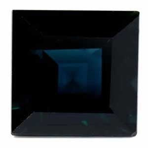 Loose Sapphire Gemstone 2.51ct Blue Square EC: Loose Sapphire Gemstone 2.51ct Blue Square EC Loose blue sapphire gemstone weighing 2.51ct, faceted with EC clarity, heated treatment, deep blue color, measures 7.23L x 7.14W; certification not