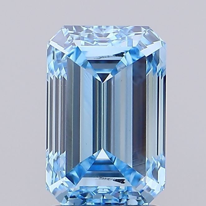 Loose Lab Diamond IGI Emerald 2.0ct Fancy Vivid Blue SI1: Loose Lab Diamond IGI Emerald 2.0ct Fancy Vivid Blue SI1 Loose Lab Diamond, 2.0ct, Fancy Vivid Blue, SI1 clarity, certified by IGI, measurements 8.63L x 5.67W x 4.01H. Item Specifics: Source: This