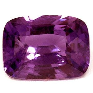 Loose Sapphire Gemstone Cushion 1.35ct Purple SI: Loose Sapphire Gemstone Cushion 1.35ct Purple SI Loose purple sapphire gemstone, cushion cut, weighing 1.35ct, with SI clarity and no treatment, measuring 7.2L x 5.46W, certification: none. Item