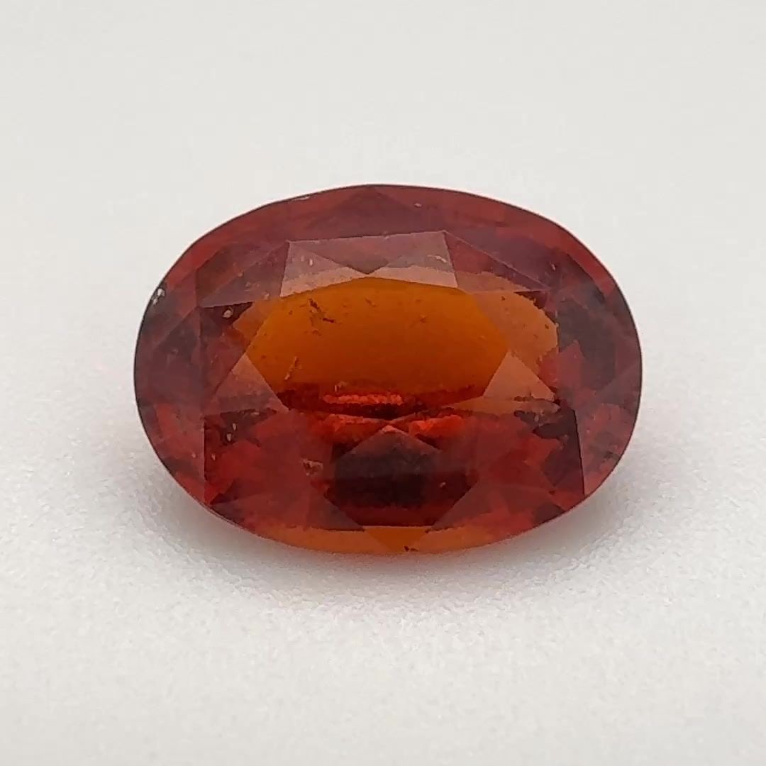 Loose Garnet Gemstone 3.185ct Red Oval (1 of 1)