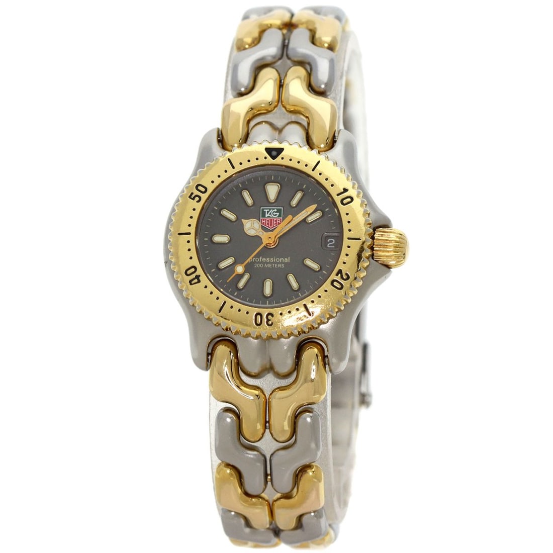 TAG HEUER Professional S95.208 Stainless Steel/ SSxGP Watches: TAG HEUER Professional S95.208 Stainless Steel/ SSxGP Watches TAG HEUER stainless steel watch with gold accents, quartz movement, analog display, suitable for wrist sizes up to 5.90 inches. Item Speci