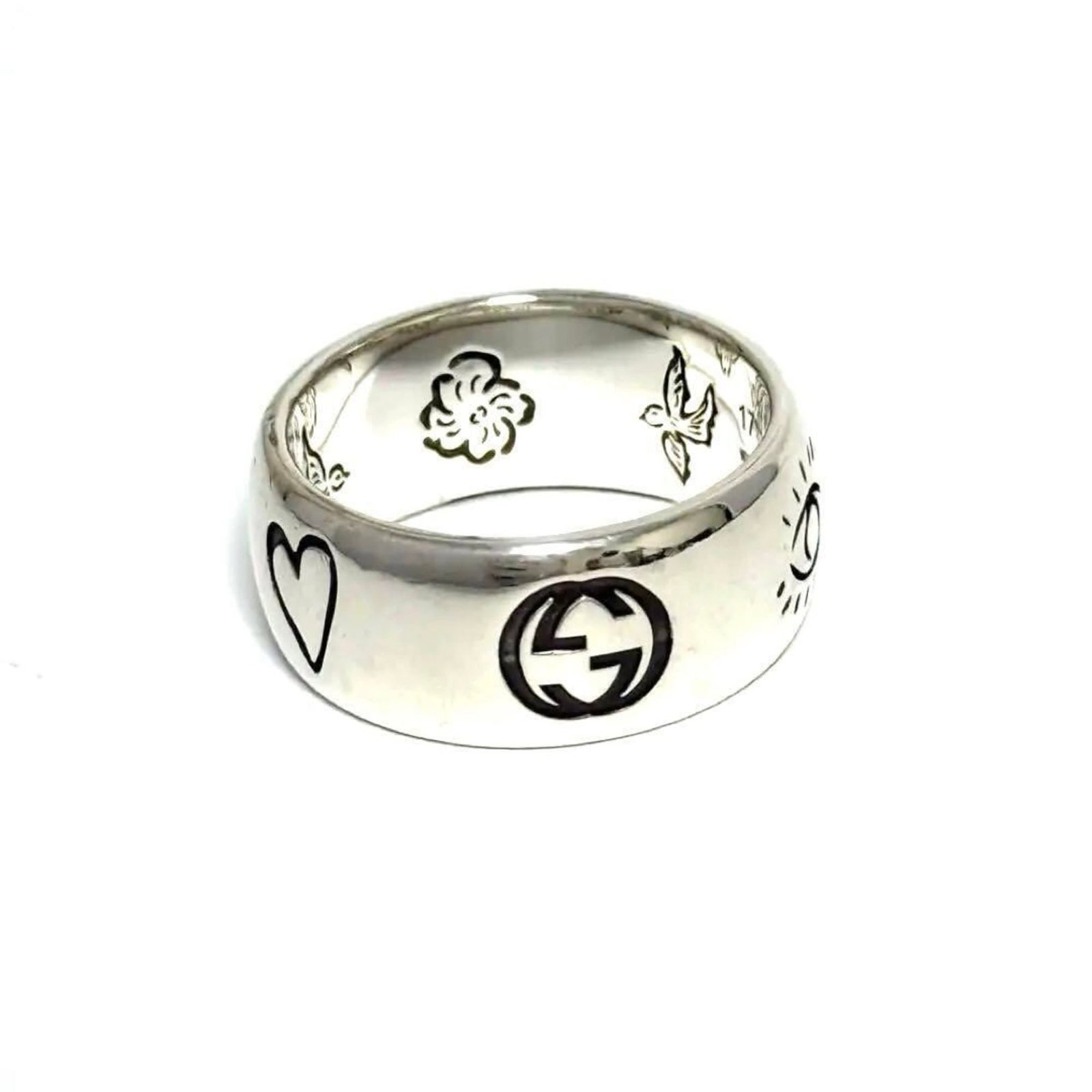 Silver 925 Gucci Band Ring (1 of 10)
