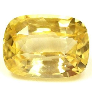 Loose Sapphire Gemstone Cushion 2.07ct Yellow SI: Loose Sapphire Gemstone Cushion 2.07ct Yellow SI Loose Sapphire gemstone weighing 2.07ct with a faceted cut, vivid yellow color, and SI clarity, measuring 8.09L x 6.07W mm, with no treatment and no