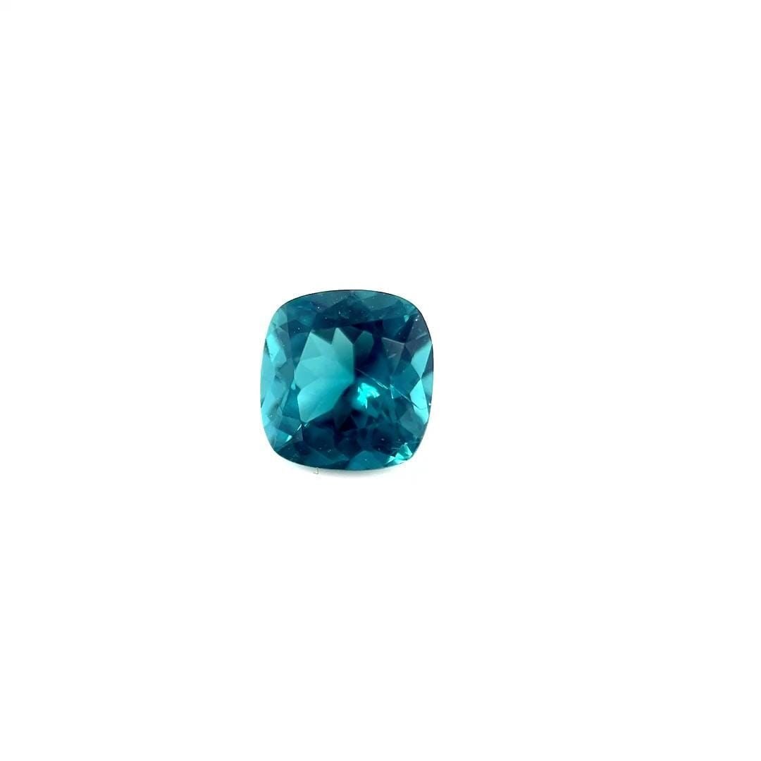 Loose Tourmaline Gemstone Cushion 1.49ct Blue SI: Loose Tourmaline Gemstone Cushion 1.49ct Blue SI Loose blue tourmaline gemstone, 1.49ct, SI clarity, faceted cut, no treatment, measures 7.2L x 6.9W. Item Specifics: Type: Tourmaline Carat: 1.49