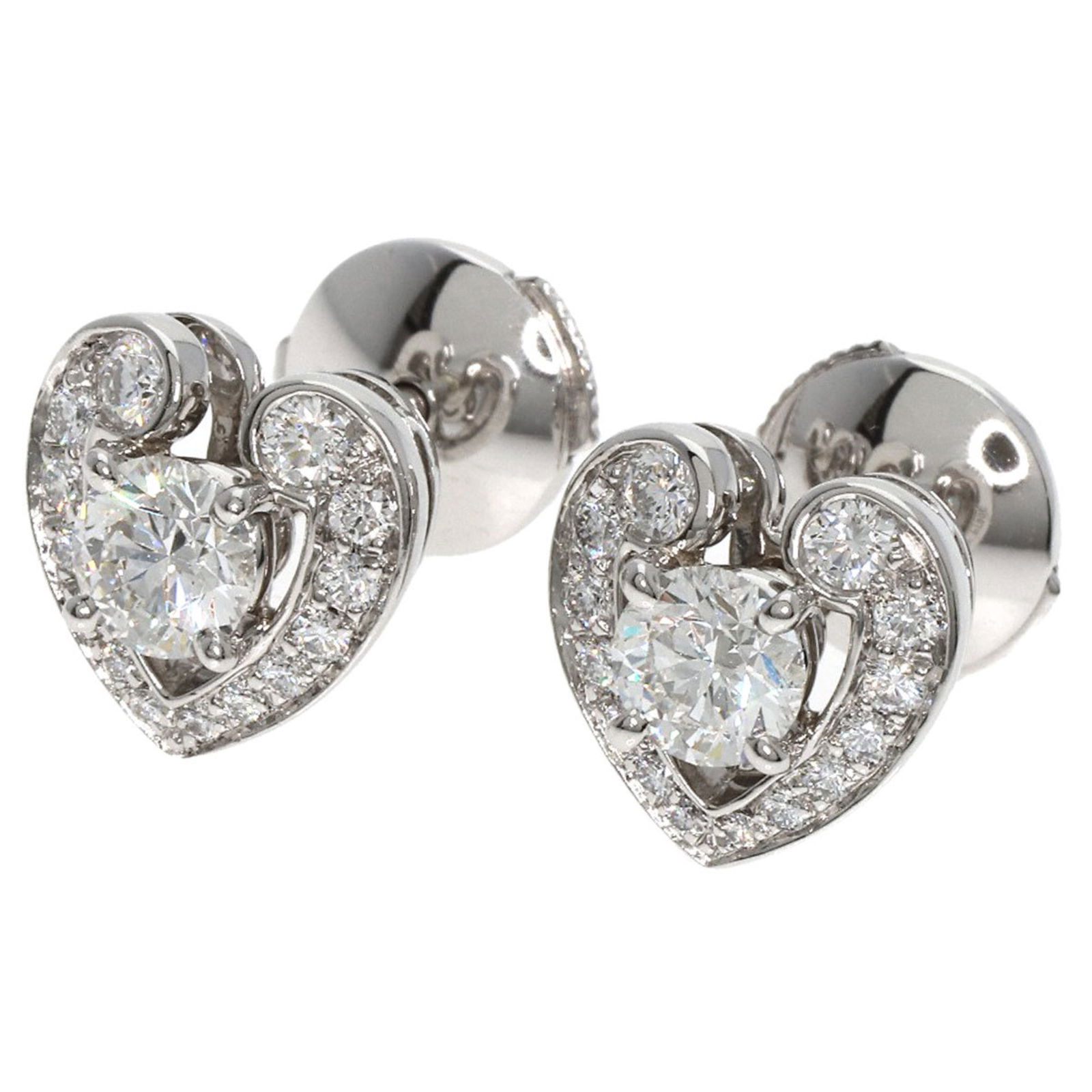 Cartier Stud Earrings, Platinum 950 and 18K White Gold: Cartier Stud Earrings, Platinum 950 and 18K White Gold Cartier stud earrings made from platinum 950 and 18K white gold, featuring diamonds, in very good used condition. Item Specifics: Brand: Cartier