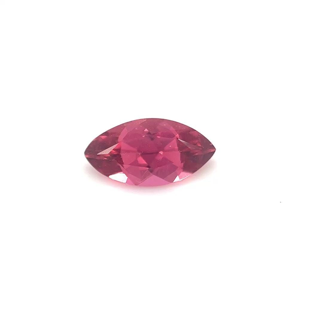 Loose Tourmaline Gemstone, Marquise 1.04ct Pink SI: Loose Tourmaline Gemstone, Marquise 1.04ct Pink SI This loose 1.04ct pink tourmaline gemstone, with rubellite color and SI clarity, features a faceted cut and measures 10.0L x 5.2W without