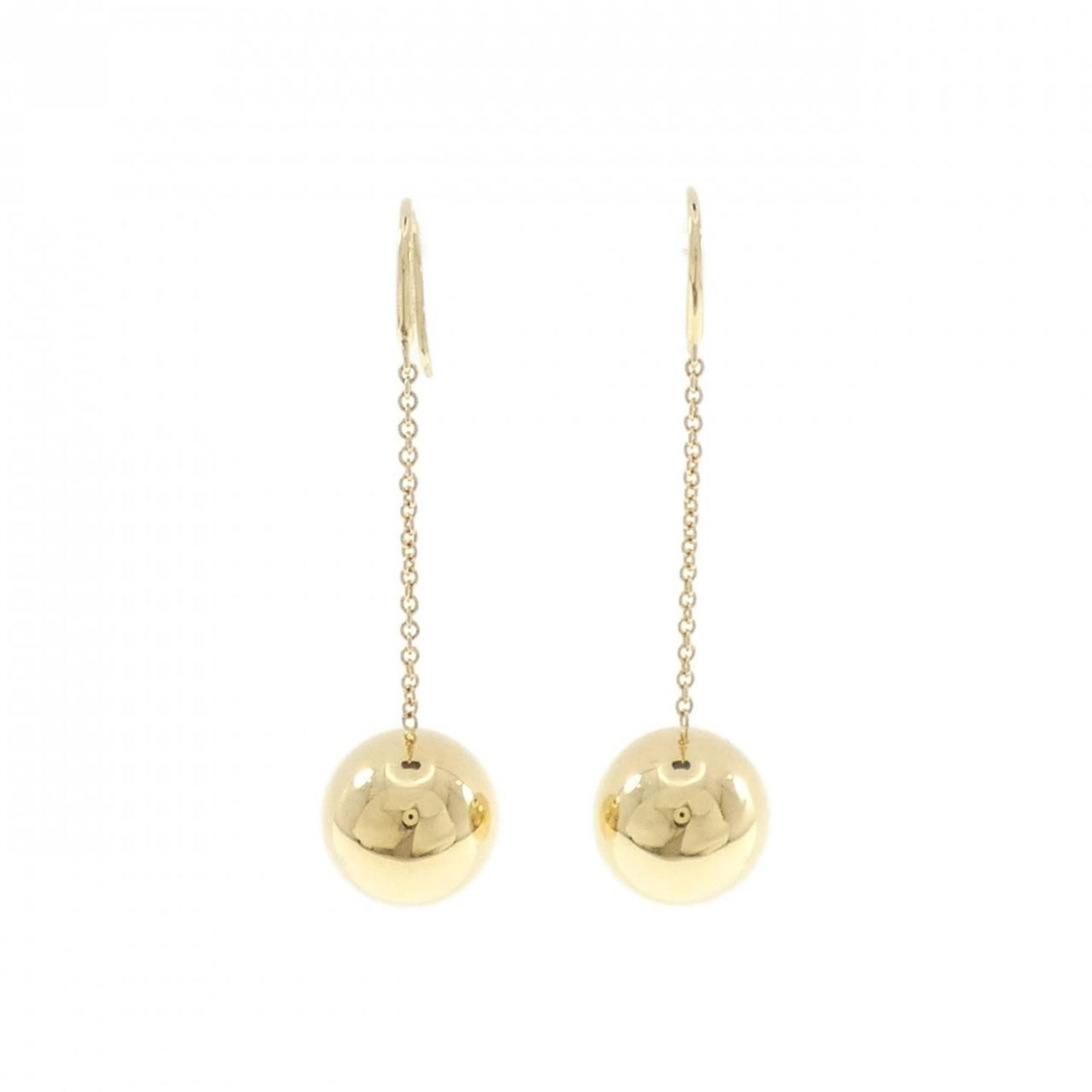 Yellow Gold (18K) Tiffany Drop Earrings: Yellow Gold (18K) Tiffany Drop Earrings Bvlgari women's necklace made of 18K pink gold with a 0.19 ct diamond, measuring 41 cm to 43 cm in circumference, in like-new condition. Item Specifics: