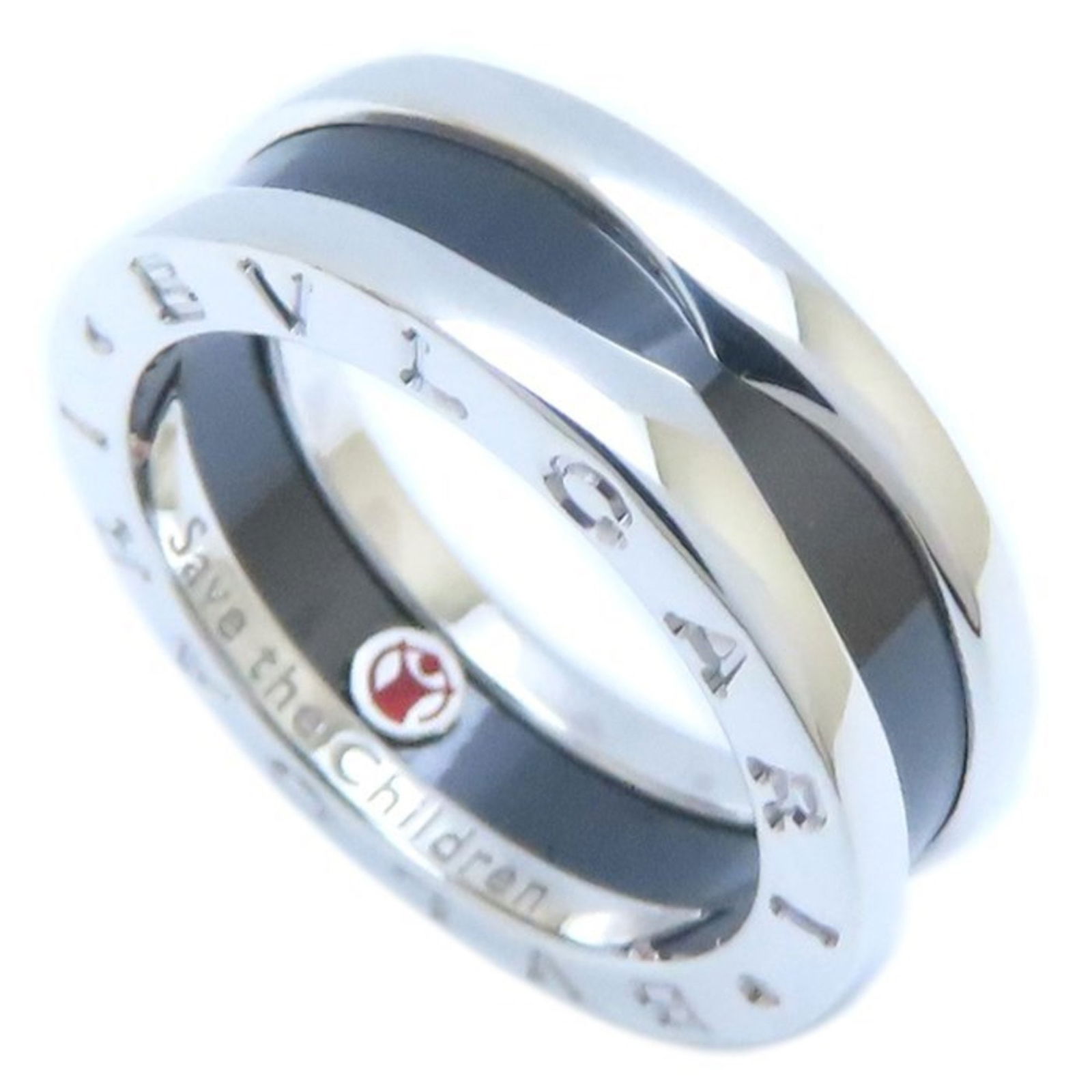 Bvlgari Ceramic Band Ring, Silver 925: Bvlgari Ceramic Band Ring, Silver 925 This Bvlgari band ring is made from ceramic and silver 925, has a width of 6.7mm, and is in very good used condition with minor traces of wear. Item Specifics: